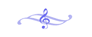 G Clef on wavy purple ornament