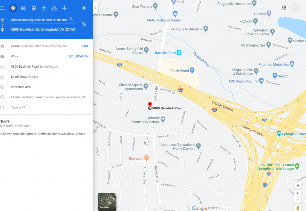 Google map with link to map and directions through Google