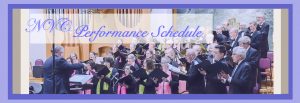 The Northern Virginia Chorale Performance Schedule header showing chorale performing "Joyful Spring Delights"